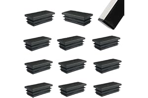 Zaky 18 tapones de láminas para tubos rectangulares de 60 x 40 mm, conector de plástico para tubo cuadrado, negro