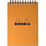 RHODIA 13500C - Spiral Notebook (Full Bound) Orange - A6 - Small Squares|80 Detachable Sheets, Clairefontaine Paper 80g| - So