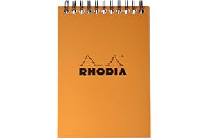 RHODIA 13500C - Bloc-Notes à Spirale (Reliure Intégrale) Orange - A6 - Petits Carreaux|80 Feuilles Détachables , Papier Clairefontaine 80g| - Couverture en Carte Enduite Souple et Résistante