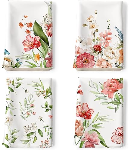 2 PCS Asciugamani Da Cucina Primaverili Con Fiori - Super Assorbenti E Morbidi, 18x26 Pollici - Foto 2