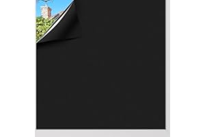 KROMAPOLIS Frosted Window Film - Opaque Privacy Black Glass Sticker,No Glue Static Cling,Heat Control Window Films, Removable Decorative Windows Film for Bathroom Home Office - 90x400cm