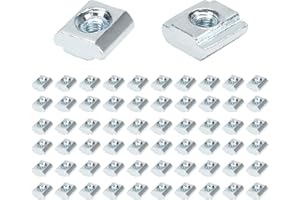 KINDPMA 60 Piezas Tuercas de Ranura en T M3 Tuercas Deslizantes de Acero al Carbono para Ranurado por extrusión de Perfil de Aluminio Serie 20