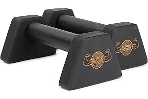 WOODPOWER PowerBars - Paralelos de madera para flexiones de apoyo para las articulaciones, barras antideslizantes para interior y exterior, calistenia y yoga