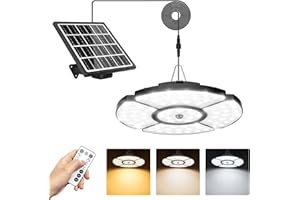MEIHUA Lampa solarna do użytku na zewnątrz i wewnątrz, 76 diod LED, lampa solarna z czujnikiem ruchu i pilotem zdalnego sterowania, regulowany kąt świecenia 270°, IP54, wodoszczelna, z 4 trybami