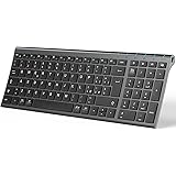 Tastiera Ricaricabile Multi-Dispositivo Bluetooth 5.1 con Tappeto Numerico Dal Design Ergonomico di Dimensioni con Connession