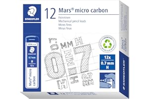 STAEDTLER Mars micro carbon - Mina de repuesto, 12 unidades, 0,7 mm (250 07-H VE)