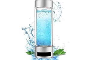 ZHJSHOU Bottiglia Acqua All'idrogeno,generatore di acqua ad idrogeno Fino a 6000PPB,Portatile Hydrogen Water Maker per Casa Ufficio Con tubo di aspirazione nasale(argento,400ML)