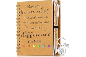 BOOCOOBERG Thank You Gifts For Colleagues,Leaving Gifts For Colleagues Notepad 10x15cm,Employee Appreciation Gifts,Teacher Gifts,Team Gifts For Coworkers Kraft Notebook Ballpoint Pen For Employees