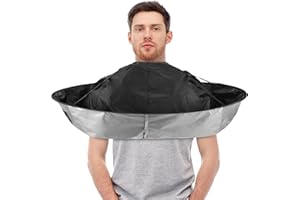 AIFUNNY Friseurumhänge, Haar Schneideumhang Regenschirm, Friseurumhang mit Flexibel Klettverschluss, Wasserdichter und faltbarer Friseurumhang aus Nylontuch für Haarstyling, Schnitte und Farben (70CM)