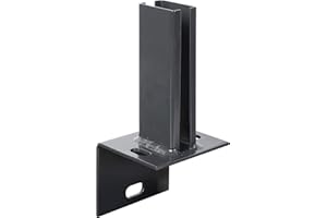 Alberts 686994 Pfostenträger für Zaunpfosten auf L-Randsteinen | zum Aufschrauben | feuerverzinkt, anthrazit kunststoffbeschichtet RAL 7016 | Platte 94 x 100 mm | für Pfosten 60 x 40 mm