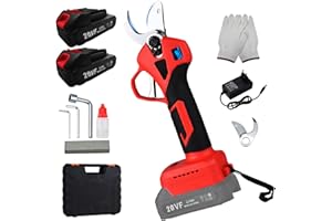 Cornesty Sécateur Électrique Sans Fil avec LED Écran, Secateur Electrique avec 2 Batteries de 2.0Ah et Chargeur, Secateur de Jardin pour jardinage, arbres fruitiers et vignoble, Diamètre maximum 30mm