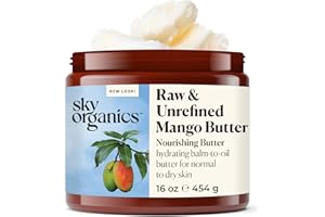 Sky Organics │ Burro di mango per corpo e viso, 100% grezzo e non raffinato per idratare, equilibrare e tonificare uniformemente, 454 g