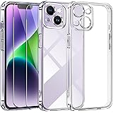 iVoler 3 in 1 Cover per iPhone 14 6.1 pollici con 2 Pezzi Pellicola Vetro Temperato, [Non Ingiallente ] [Antiurto di Grado Mi