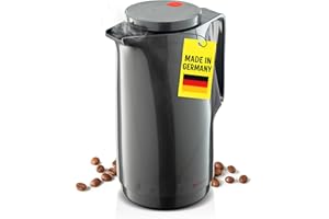 ROTPUNKT Isolierkanne 1L - Premium Kaffekanne Made in Germany I Hält bis zu 24 Std heiß I Warmhaltekanne für Kaffee und Tee (Maxima 760, Titan)