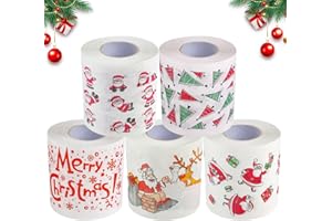 SUNSHINE SMILE 5 Rollos de Papel Higiénico de Navidad - Divertido y Novedoso con Motivo Navideño
