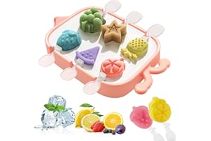 WEVOL Eisformen Silikon, 6 Zellen Eis am Stiel Formen BPA Frei für Kinder und Baby, Mini Eisförmchen Popsicle Formen mit Stiel und Deckel, Wiederverwendbar Eis Selber Machen Formen