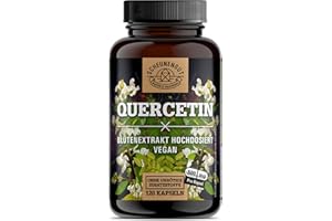 ‎SCHEUNENGUT Quercetin Hochdosiert -WICHTIG: 25:1 Extrakt (12500mg reiner japanischer Schnurbaum je Kapsel) I Quercetin 500mg -Laborgeprüft und Vegan- DE SCHEUNENGUT®