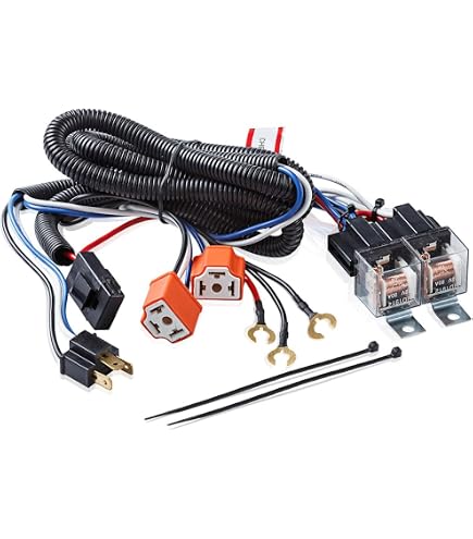 Kit Faisceau Relais Phare H4 12V Pour Voiture - Avec Relais Et Interrupteur, étanche, Puissance 80A