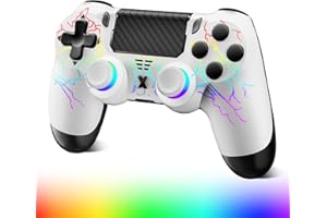 Renifan Wireless Controller for PS-4, Crack Design with RGB Light, 1000mAh Battery, Gamepad Joystick with Dual Vibration/6-Axis Gyro Sensor/Touch Panel, Controller for PS-4/Pro/Slim/PC