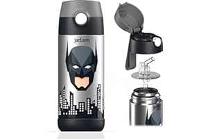 Jarlson - Gourde Enfant INOX - bouteille isotherme enfant 350 ml - Gourdes sans BPA - avec de la paille - pour l'école, les sports et la maternelle