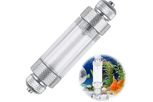 AMASAWA 1 Pezzi Contabollicine CO2, Acquario CO2 valvola Regolatore,Alluminio Acquario Lnline CO2 Bolla Contatore con Valvola di Controllo,Contabollicine CO2 Valvola, Strumento per Acquario (Doppia Testa)