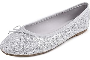 Feversole Women's Soft Cushion Comfort Round Toe Metal Trim Fashion Ballet Flats Walking Shoes