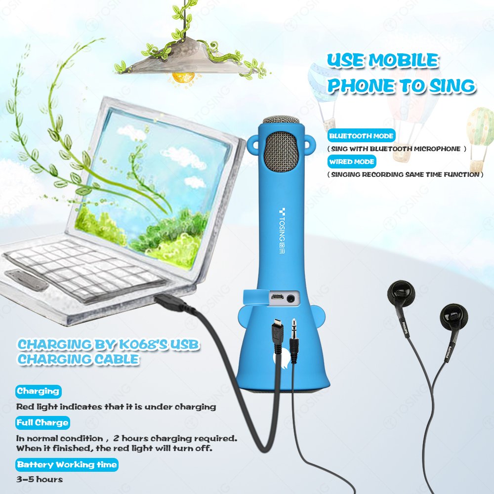 TOSING x3 Karaoke Microphones per bambini Microfono senza fili miglior regalo per ragazzi e ragazze compleanno 2018-Kids… - immagine 5