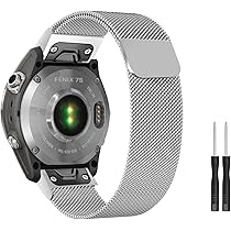 ZoRoll Armband QuickFit 20 mm, compatibel met Garmin Fenix 8 43 mm/Fenix 7S, mesh, metalen horlogeband, roestvrij staal, reservearmband, compatibel met Garmin Fenix 6S/Fenix 6S Pro, goud