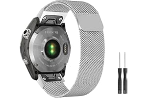 ZoRoll Armband QuickFit 20 mm Kompatibel mit Garmin Fenix 7S /Fenix 6S/Fenix 6S pro, Edelstahl Ersatzarmband Mesh Metall Uhrenarmband Kompatibel mit Garmin Fenix 5S/Fenix 5S Plus - Silber