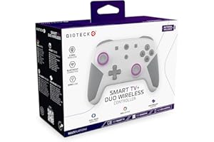 Gioteck Smart TV+ DUO Wireless (Bluetooth & Dongle) Controller for Cloud Gaming, PC, Smart TV, Mobile - Grey. Desgined for Smart TV's with Xbox Game Pass