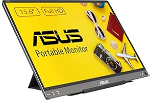 ASUS Zenscreen MB16ACE - Ecran PC portable 15.6" FHD - Télétravail ou gaming - Alimentation et affichage via USB-C ou USB-A - Dalle IPS - 1920x1080 - 220cd/m² - Flicker Free, Silver