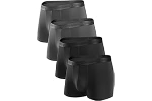 DAVID ARCHY Bokserki męskie luźne dopasowane guziki otwarte muchy bambus sztuczny jedwab bielizna