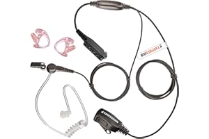 EARPIECE HUB Sepura Radio Covert Acoustic Earpiece/Headset with Earmoulds for Sepura STP8000 STP9000 SC20 SC21 Radios