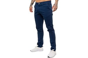 989ZÉ ENZO Pantalon Chino Jeans Stretch Coupe Ajustée Coton Homme avec Poches