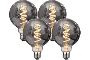 ESIP Ampoule Edison,4 Pièces E27 G95 4W Ampoule LED Vintage Lampe Décorative Ampoules Rétro Filament Ampoule Antique Blanc Chaud pour Restaurant, Café, Windows,Showrooms,Ampoules à Incandescence