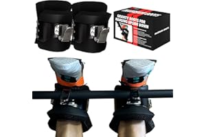 MuscleForge Gravity Boots – Bottes d’inversion pour barre de traction, 150 kg – Mousse 3 cm confort – Crochets acier sécurisés – Soulagement dos, étirement colonne, gainage abdos, ajustement universel