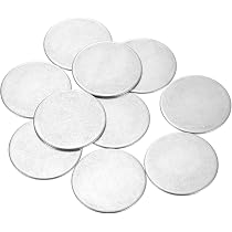 sourcing map 40 dischi in acciaio inossidabile, 25 mm di diametro, 1 mm di spessore, in acciaio inox 304, rotondi, piatti, vuoti, per artigianato, timbratura di metalli e creazione di gioielli