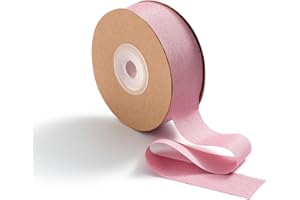 MORSUNBELA Ruban de soie rose - Ruban cadeau en tissu - Vieux rose - Ruban décoratif pour mariage - 2,5 cm x 23 m