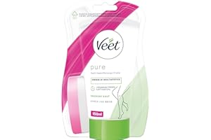 ‎VEET Veet Pure Dusch-Haarentfernungscreme für Körper, Arme & Beine - Enthaarungscreme für die Dusche, für trockene Haut - 150 ml inkl. Schwamm