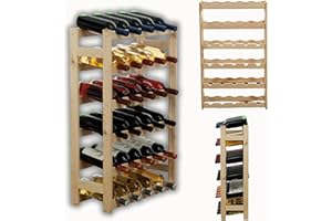 MODO24 Flaschenregal, Weinschrank, Weinständer, Getränkeregal, Weinflaschenhalter, Flaschen Organizer, Weinschrank, Weinregal Holz für 30 Flaschen, Abmessungen 86x53x25 cm, Farben: Naturholz