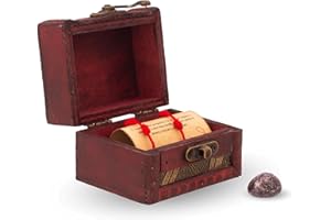 ADEGO Cofre Regalo Pulsera 7 Nudos Roja con Pergamino de Ritual + Piedra Natural Sorpresa - Pulsera mal de ojo, Pulseras de hilo - Regalo Original para Parejas