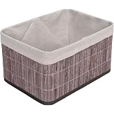 Deconox Bambu &Ccedil;ok Ama&ccedil;lı Saklama Kutusu D&uuml;zenleyici Derin Boy Organizer, Dekoratif Bambu D&uuml;zenleyici GRİ (32x23x17cm)