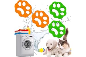 AOOGON 4 Stück Haustier Haarentferner Fusselfänger, Wiederverwendbarer Waschmaschine Silikon Haarentferner, Katzenform Haustier Haarfänger für Tierhaare, Wäsche