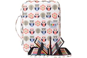 BOMKEE 220 Trous Trousse de Crayon et Grande Capacité Sac à Crayons Multifonction zippée avec poignée Portable Imperméable étui à crayonspour étudiants Enfants Adultes Artiste