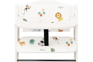TOTSY BABY Funda trona universal 2 piezas - cojin para de tronas fundo silla para niños y niñas para Hauck y Stokke comer Cojín para silla infantil con revestimiento impermeable y estable Safari