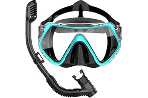 BuyCard Snorkel Set Kids 6-14, 180 Degree Panoramic View Dry Top Snorkeling Gear for Kids, Safe Anti-Leak Anti-Fog Diving Mask, Snorkel Set and Swimming Goggles