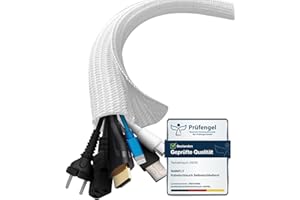 shinfly porządki na kable 6m-19mm, samozamykający się organizer do zarządzania kablami, schludny pokrowiec na kabel do komputera, telewizora PC, domu i biura, organizer na przewody, biały