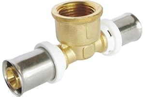 SOMATHERM FOR YOU - / 5722-16-15-16 - Té Rohr Ø16 Mehrschichtige Kräuselung - Female 15/21 (1/2 „) in der Mitte Ein mehrschichtiges Rohrdurchmesser Ø16 verbinden