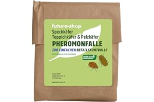 Futura-Shop Pheromonfalle für Speckkäfer, Teppichkäfer & Pelzkäfer | Klebefalle mit natürlichem Lockstoff zur Befallsermittlung & Bekämpfung | Giftfrei & geruchsneutral für den Menschen