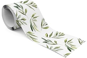 Muralo - Selbstklebende Bordüre - Tapetenbordüre Wandbördure - Dekorative Wandtatto für Wände, Möbel, Decken, Tapeten, Wandverkleidungen, Türen - Aquarellierte Blätter - Br.10cm x Hö.300cm